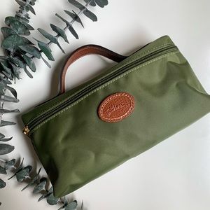 Longchamp Le Pilage Nylon Cosmetic Bag (Green)
